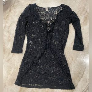 Black bathing suit cover up